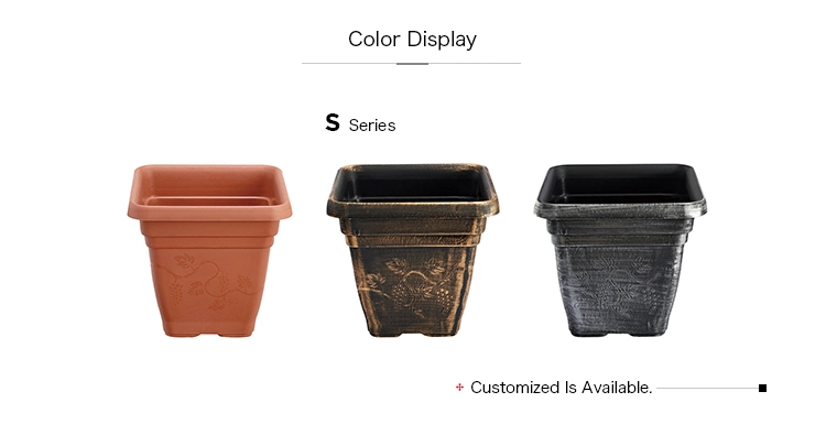 Square Plastic Flower Pot Garden Planter (KD2401-KD2403)