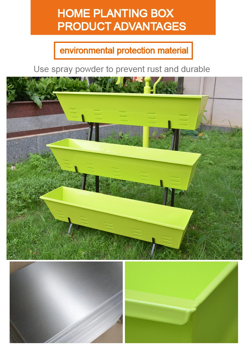 Wholesale Raised Garden Beds Metal Single Side 3-Tier Raised Garden Planter for Vegetable Flower Planting